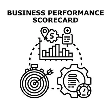 Business performance scorecard concept visualizing company goals Stock Illustration