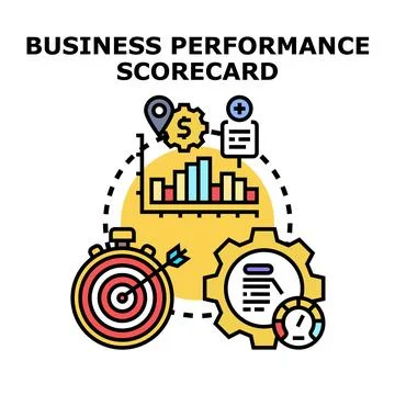 Business performance scorecard concept visualizing company goals Stock Illustration