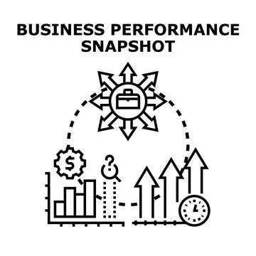Business performance snapshot analyzing strategy and growth Stock Illustration