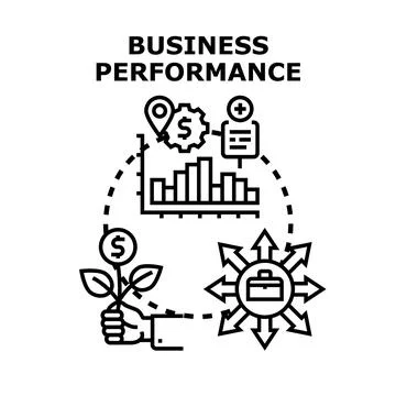 Business performance strategy analyzing financial growth and success Stockillustratie