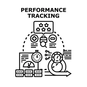 Business performance tracking and evaluation system Stock Illustration