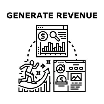 Business person analyzing growth creating corporate revenue Stock Illustration