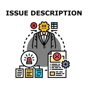 Business person analyzing issue description data Stock Illustration