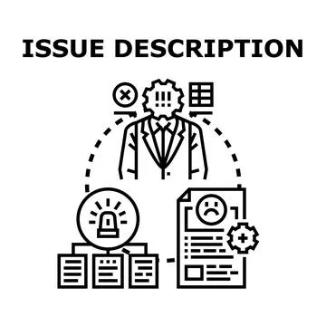Business person analyzing issue description data 库存插图