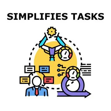 Business person automating tasks for process optimization Stock Illustration