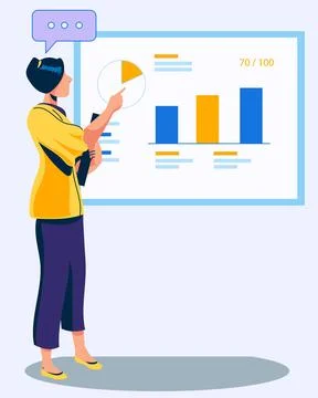 Business person with a chart vector image Stock Illustration