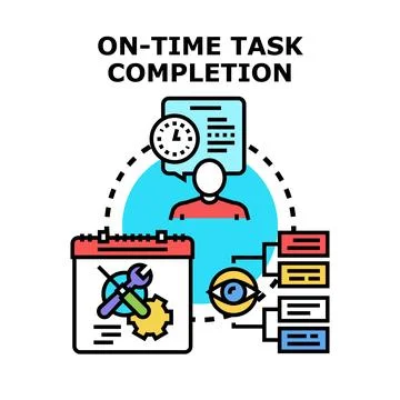 Business person ensuring on time task completion icon vector Stockillustratie