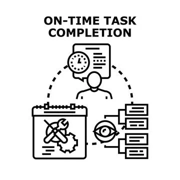 Business person ensuring on time task completion icon vector Stockillustratie