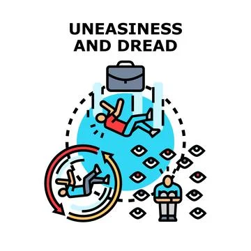 Business person experiencing insecurity with dread and anxiety Stock Illustration