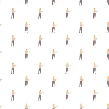 Business person gesturing presenting information seamless pattern Illustration