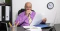Business Person Office Desk Job Eat Cheeseburger Looking Careful Files Documents 4k or 4k+ Resolution
