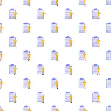 Business person presenting report data on a clipboard pattern Stock Illustration
