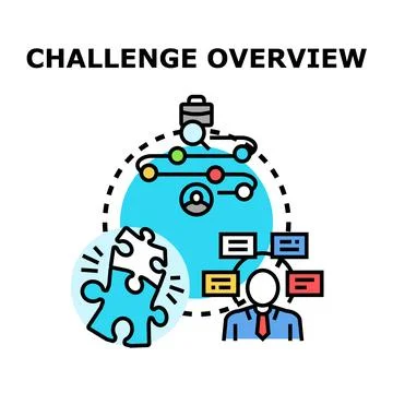 Business person solving challenge concept overview Stock Illustration