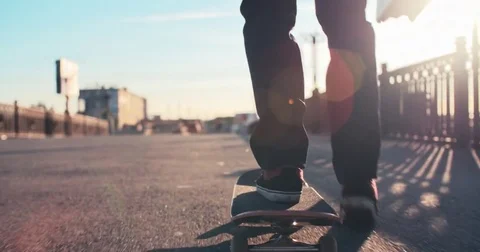 Business Person Using Skateboard Stock Footage