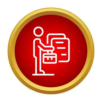 Business person working on important documents icon Illustrazione stock