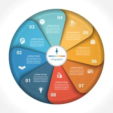 Business pie chart diagram data 8 Stock Illustration