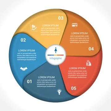 Business pie chart diagram data 5 Illustrazione stock