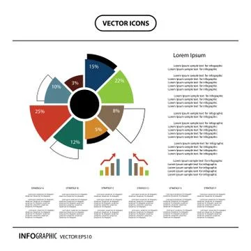 Business pie chart for documents and reports Stock Illustration