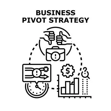 Business pivot strategy concept vector illustration Stock Illustration