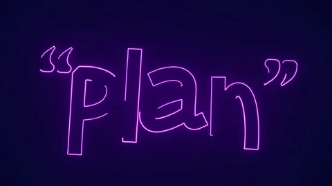 Business plan abstract typography animation with neon effect animation Stock Footage 241162969