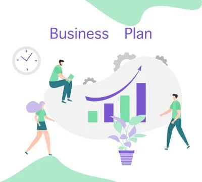 Business plan analytics finance strategy People Stock Illustration