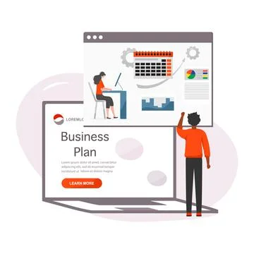 Business plan analytics finance strategy People イラスト素材