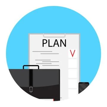 Business plan and project Stock Illustration