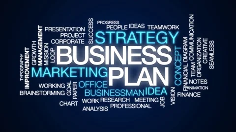 Business plan animated word cloud. Kinetic typography. Stock Footage 107395359