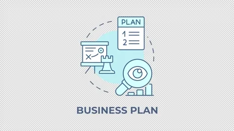 Business plan blue concept icon animation Stock Footage 337935584
