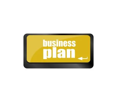 Business plan button on computer keyboard key Stock Illustration