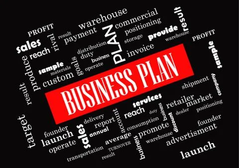 Business plan Collage of words Stock Illustration