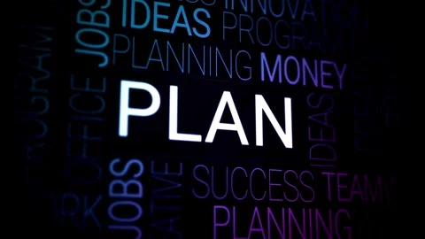 Business Plan Concept With Floating Words Background Video stock 334572848