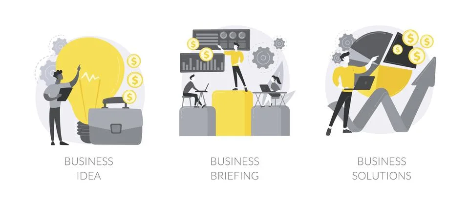Business plan development abstract concept vector illustrations. Stock Illustration