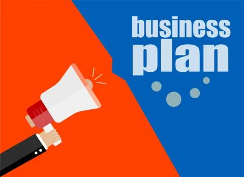 Business plan. Flat design business concept Digital marketing business man ho Stock Illustration
