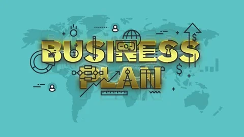 Business plan global strategy concept with world map Stock Footage 340282646