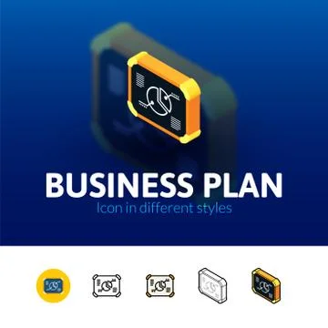 Business plan icon in different style Stock Illustration