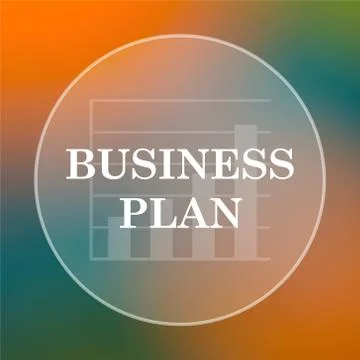 Business plan icon. Internet button on colored  background.. Stock Illustration