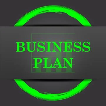 Business plan icon. Internet button with green on grey background.. Illustrazione stock