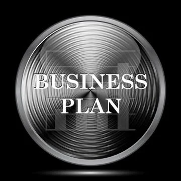 Business plan icon. Internet button on black background.. Illustrazione stock