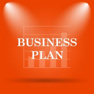 Business plan icon. Internet button on orange background.. Illustrazione stock