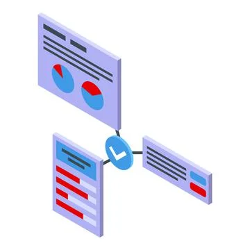 Business plan icon isometric vector. Digital data Stock Illustration