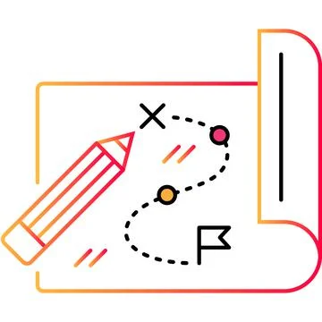 Business plan icon strategy vector flat design Stock Illustration