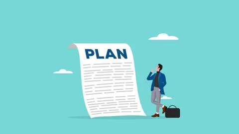 Business plan illustration, plan strategy for success,business plan, a supe.. Stock Illustration