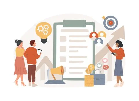 Business plan isolated concept vector illustration. Ilustración de archivo