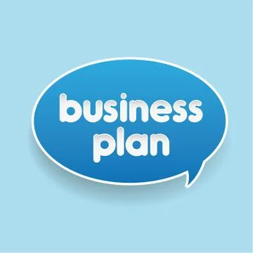 Business plan label speech bubble Stock Illustration