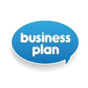 Business plan label speech bubble Stock Illustration