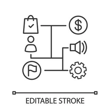 Business plan linear icon Stock Illustration