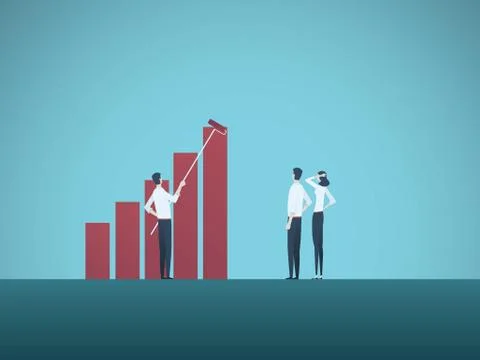 Business plan or strategy vector concept with team of businessmen and women Stock Illustration