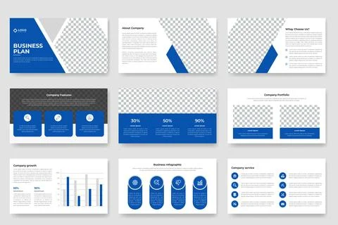 Business plan powerpoint presentation slides template and project proposal .. Stock Illustration