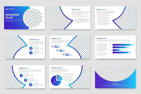 Business plan powerpoint presentation slides template and project proposal .. Stock Illustration